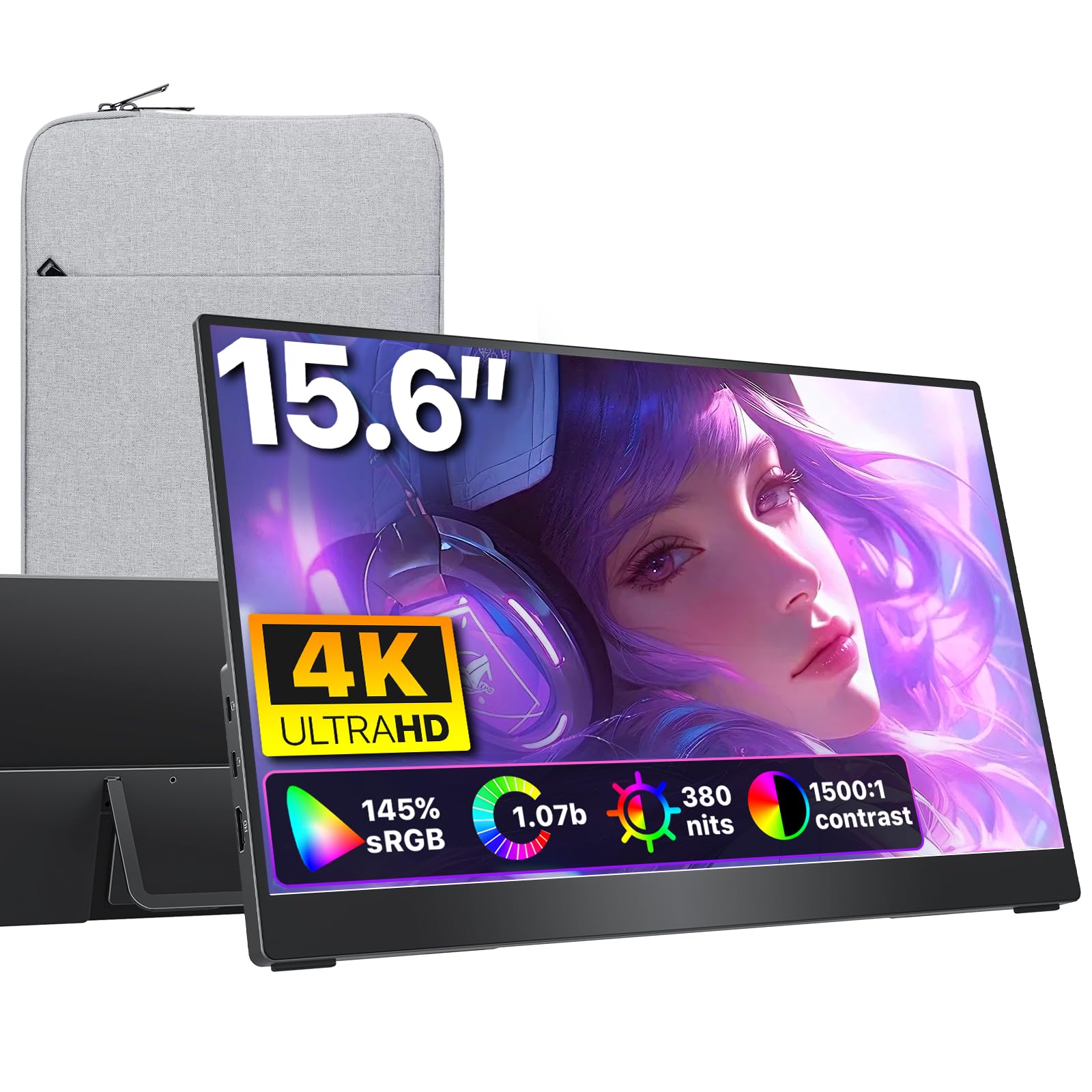 Amazon.com: cocopar Portable Monitor 15.6 Inch 4K UHD 60Hz 145