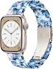 Melyis Resin Band for Apple Watch Bands 42mm 41mm 40mm 38mm, fit Apple Watch Bands for Women, iWatch Bands for Women, Strap for Apple Watch Series 11 10 9 SE 8 7 6 5 4 3 2-Pearlized White