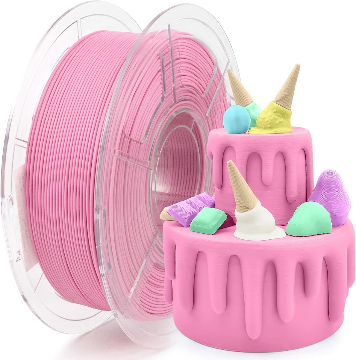 iSANMATE Pink Matte PLA 3D Printer Filament, Pink PLA Filament 1.75mm Designed for High Speed 30-600mm/s, Fast Printing Speed PLA, Dimensional Accuracy ±0.02mm, 1kg Spool (2.2lbs)
