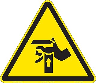 Pinch Point (FIS1286-)|Plastic 11.20" x 10.00" with Corner Mounting Holes|Triangle ISO Symbol|Sign for Manufacturing, Warehouse, Facility, Machine, Equipment