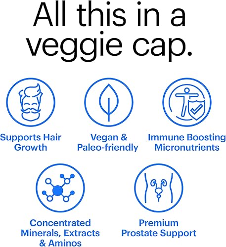 Miniatura 4 de Wellthy His Daily Natural Multivitamínico para hombres, suplemento de apoyo de próstata premium, apoya el crecimiento del cabello (30 días)