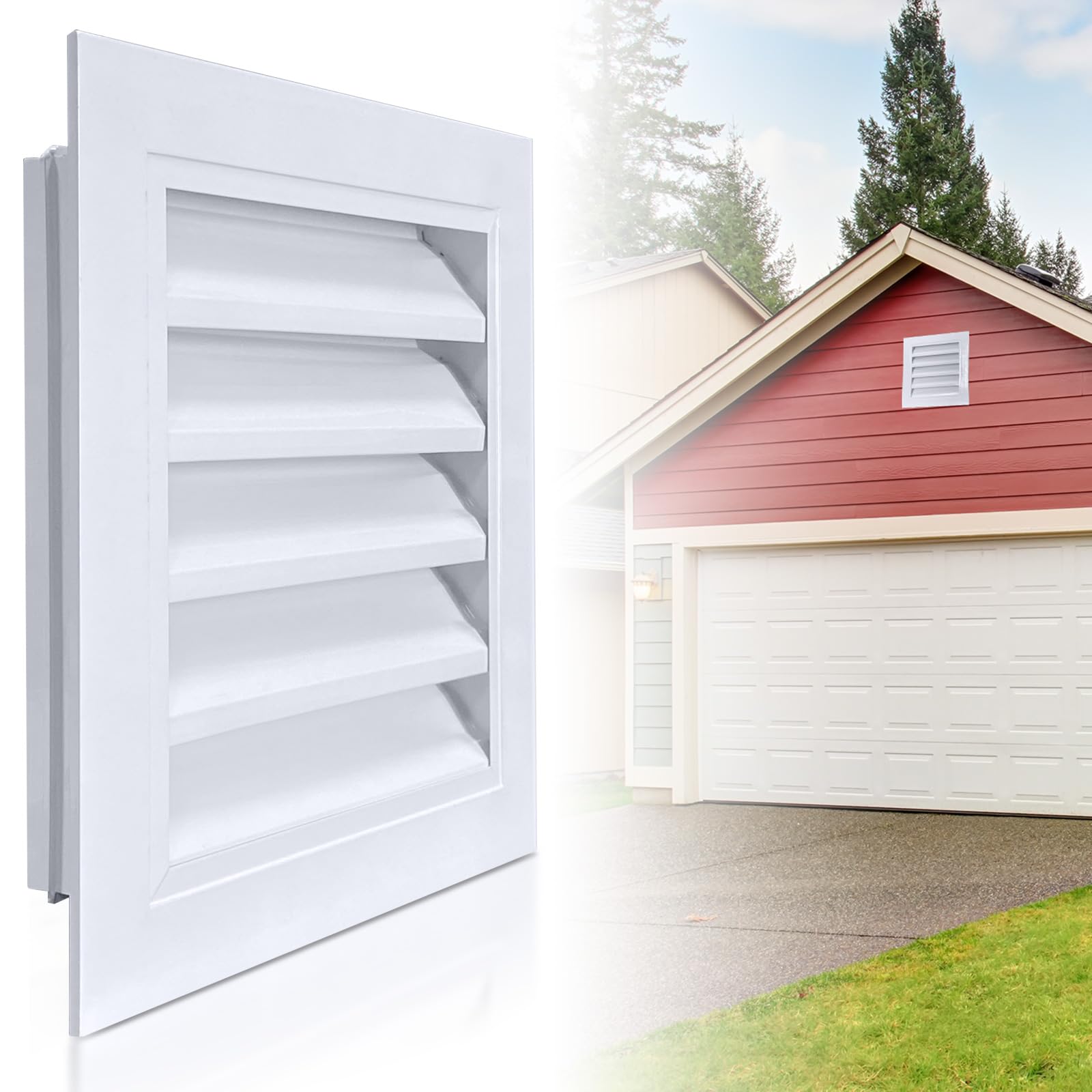 ForoGore 12" x 12" Gable Vent Aluminum Attic Vent with Screen Door Vents for Exterior Door Ventilation in House Shed Vent