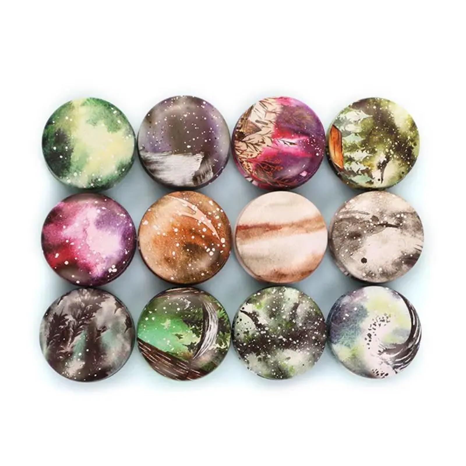 Candle Jars, 12pcs Mini Flower Tin Box Candle Jars DIY Candle Jar Balm Round Empty Lipstick Case(F)