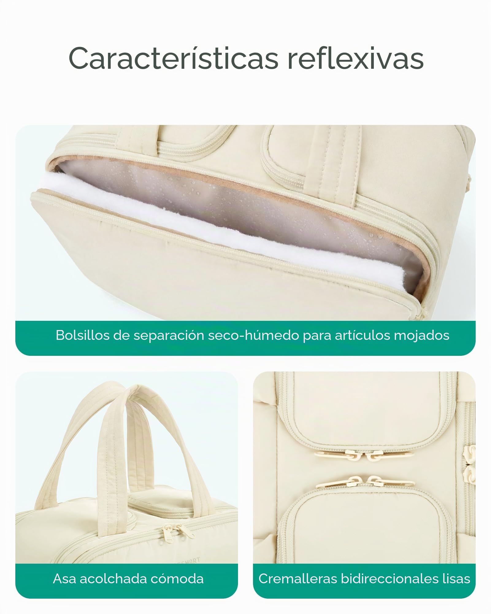 BAGSMART - Neceser de viaje, gran neceser acolchado para mujeres, Negro