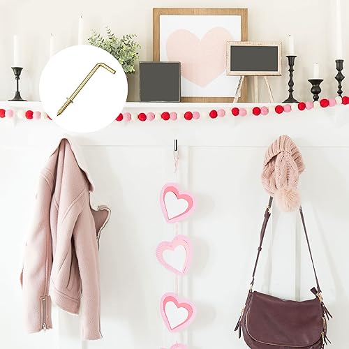 Miniatura 4 de METALLIXITY Ganchos de tornillo para colgar (2.76 pulgadas), 20 unidades, gancho de techo de metal en forma de L  para colgar al aire libre, ganchos