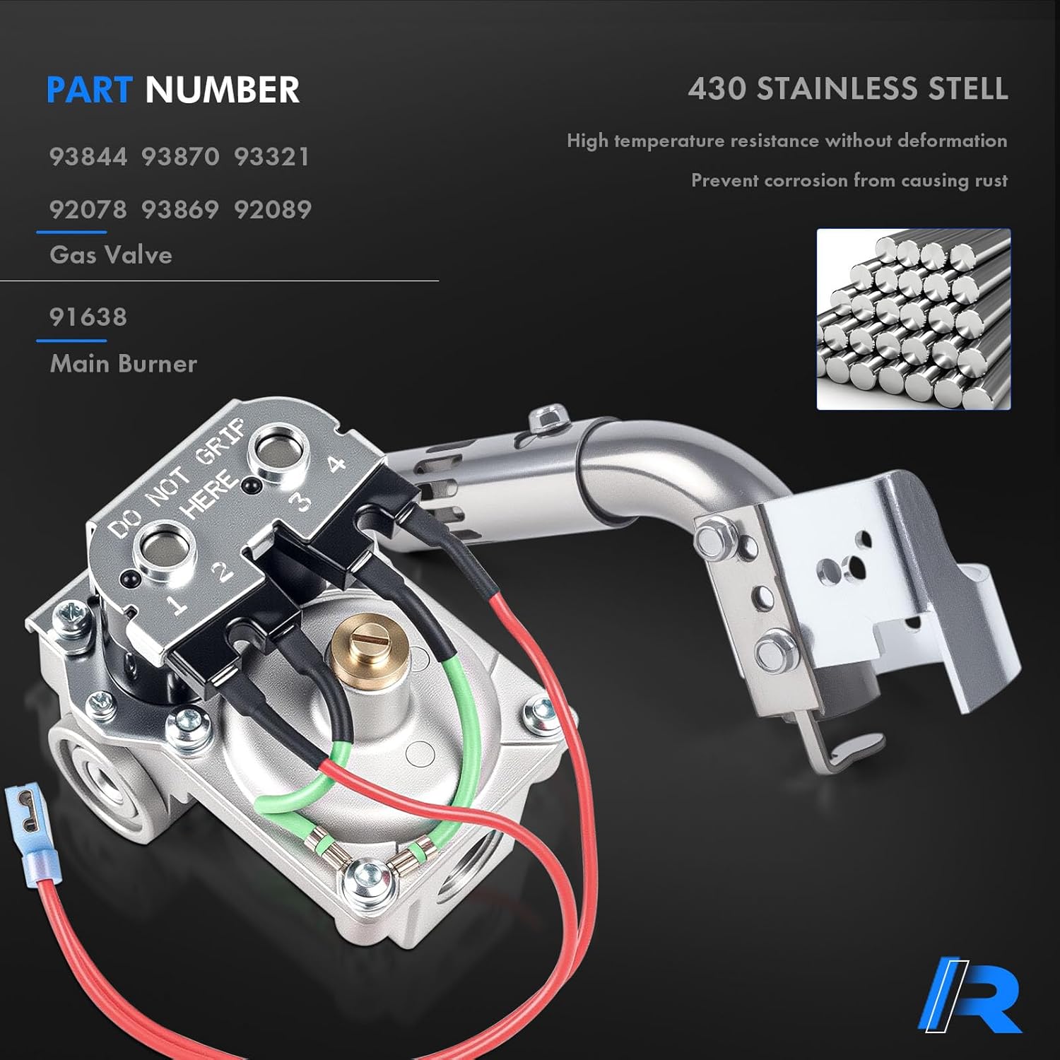 93844 & 91638 | RV Water Heater Solenoid Gas Control Valve w/Main Burner Tube Fit for Dometic Atwood 6 Gallon Water Heater GCH6-XX, GC6A-XX, GH6-XX, G6A-XX, GCH6A-XX, GC6AA-XX