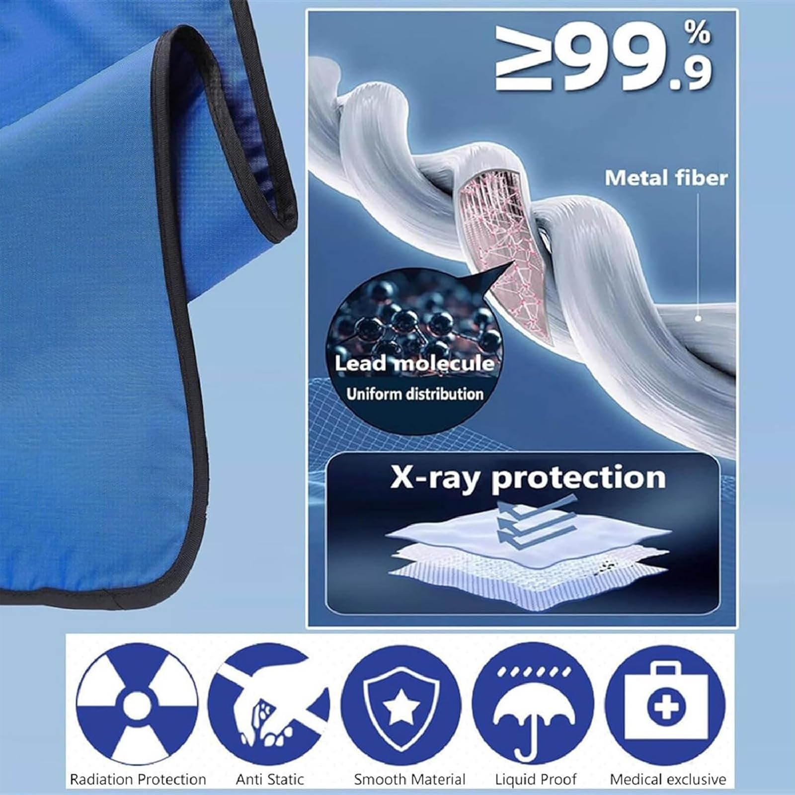 Delantal de plomo resistente a la radiación, protección contra rayos X, chaleco protector de plomo, blindaje contra rayos X, ropa de trabajo resistente a la radiación, para chequeo médico, uso mé