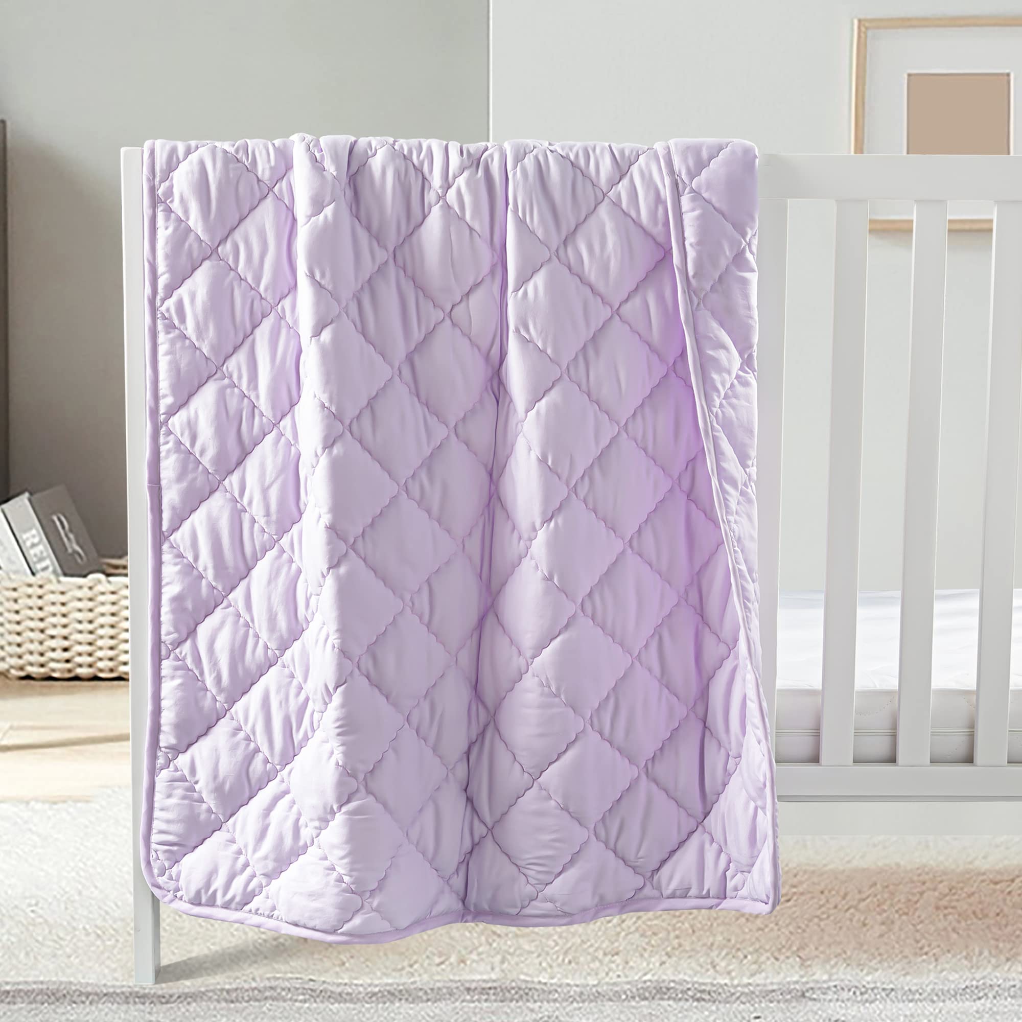 FLXXIE 39x47 Inches Down Alternative Toddler Comforter, Light Purple