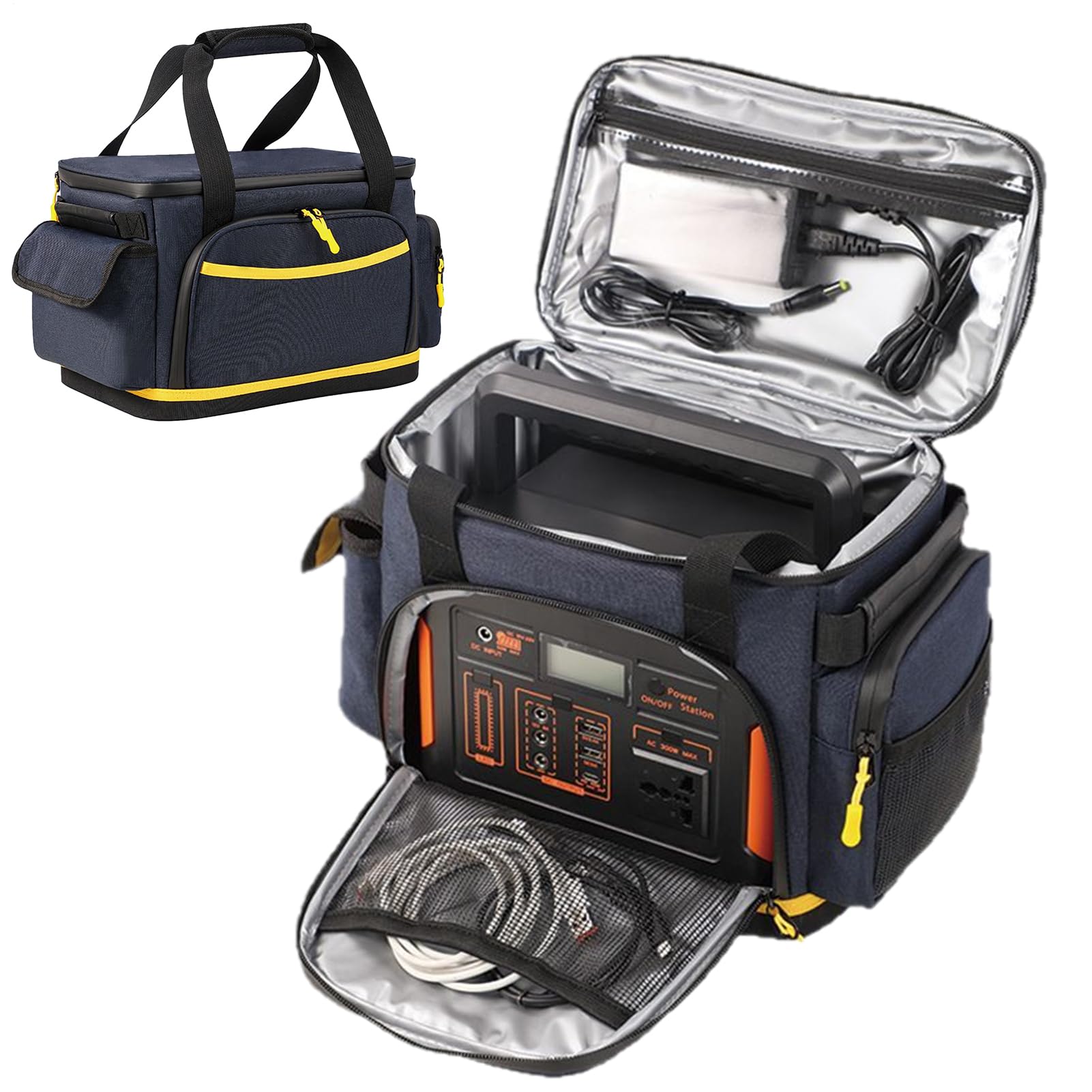Borsa Porta Cavi Di Ricarica Custodia Multitasca Anti-E Antiurto | Borsa Da Viaggio Per Power Station Organizer Portatile Porta In Tessuto Oxford Per Cavi Elettronici Da Viaggio