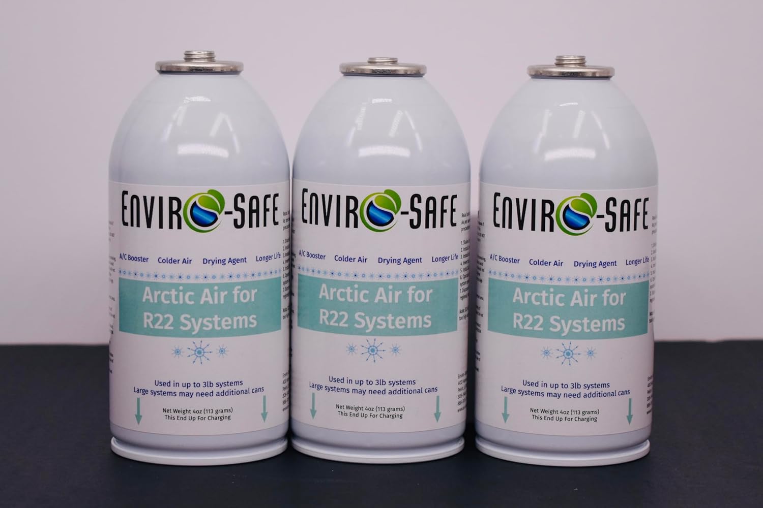 Arctic Air for R-22 Systems – AC Booster & Moisture Remover – Dual-Action Performance Enhancer for Colder Air & Extended System Life – 3 × 4 oz Cans