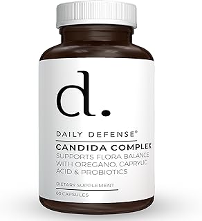 Candida Flush & Cleanse 60 Count Gut Support for Balanced Gut Flora with Oregano, Caprylic Acid,Probiotics, & Digestive Enzymes - Non GMO Dietary Supplement