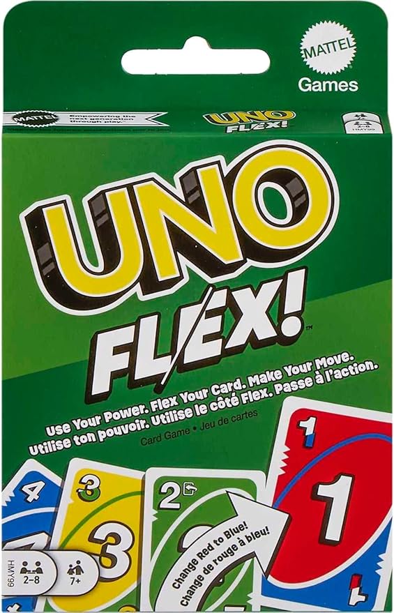 Mattel Games UNO Juego de Cartas UNO Flex para niños de 7 años en