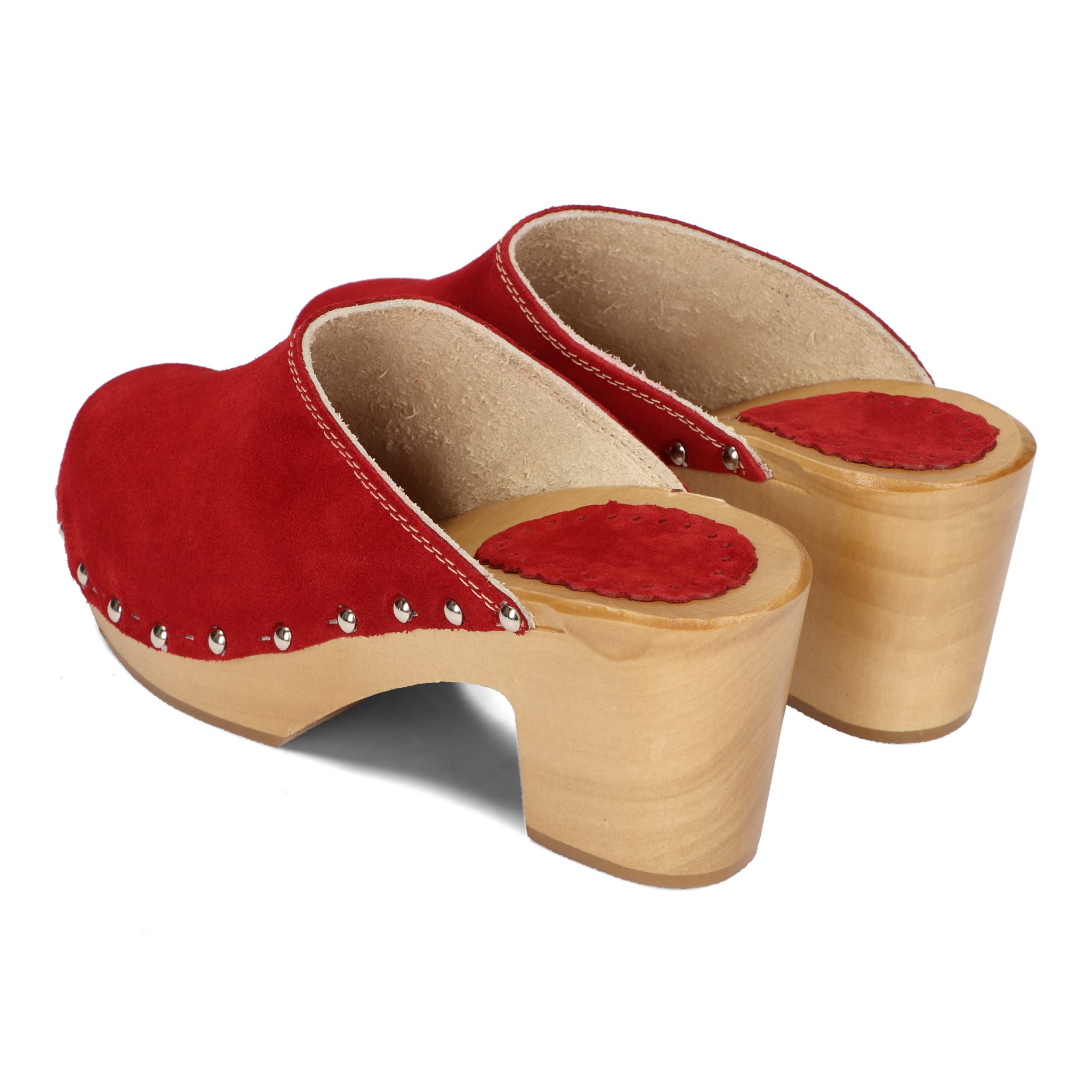 BeComfy Zuecos de Mujer Tacón Zapatos de Madera Calzado Cuero Gamuza Ante 35-41 EU