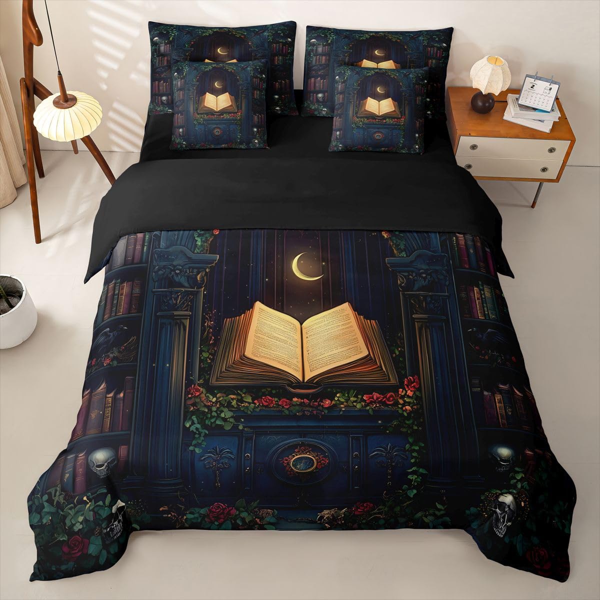 Homewish Vintage Buch Bettwäsche 135x200 7teilig
