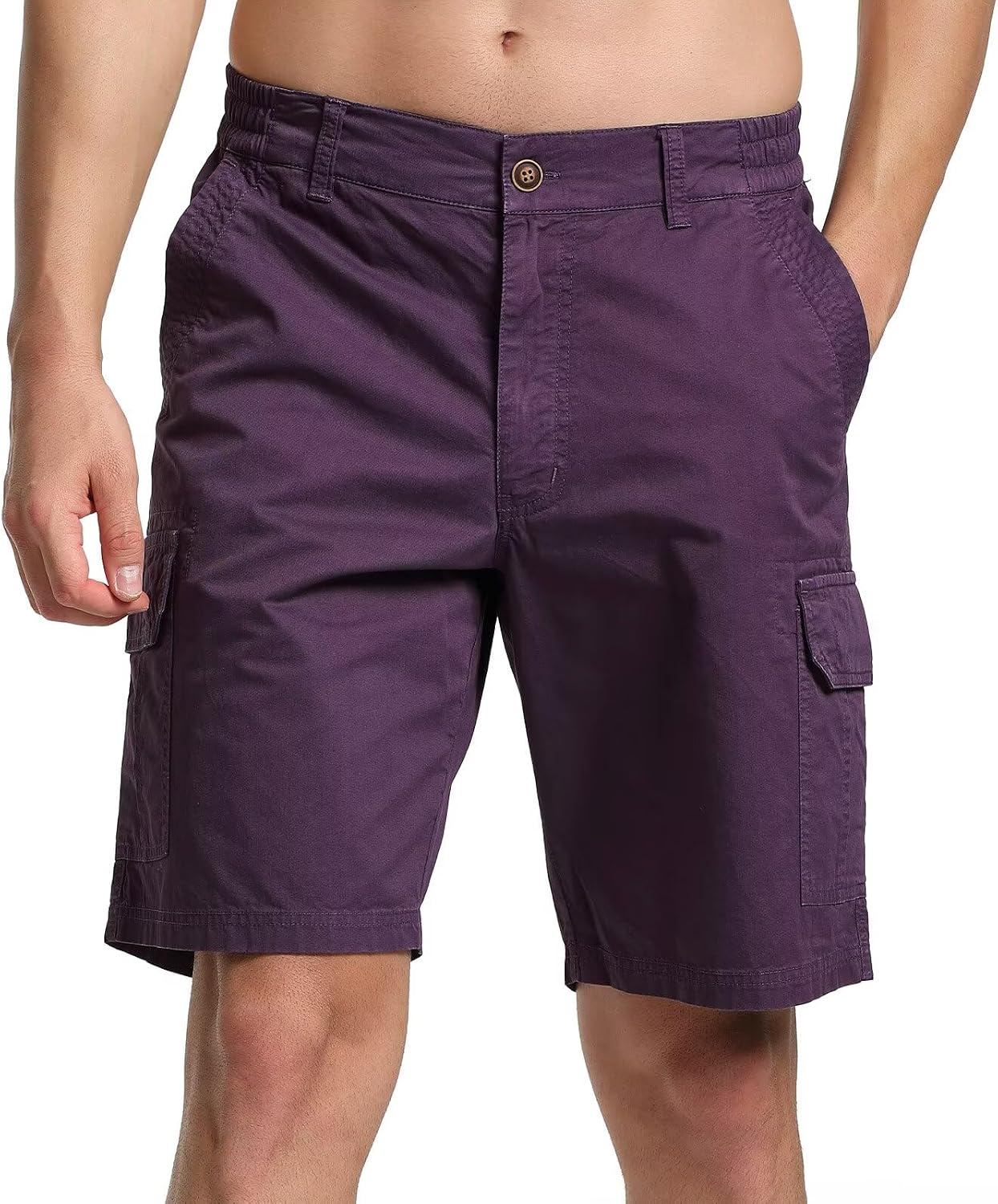 Men’s Twill Cargo Shorts Relaxed fit,Classic Hiking Shorts 6 Pockets Outdoor Workwear