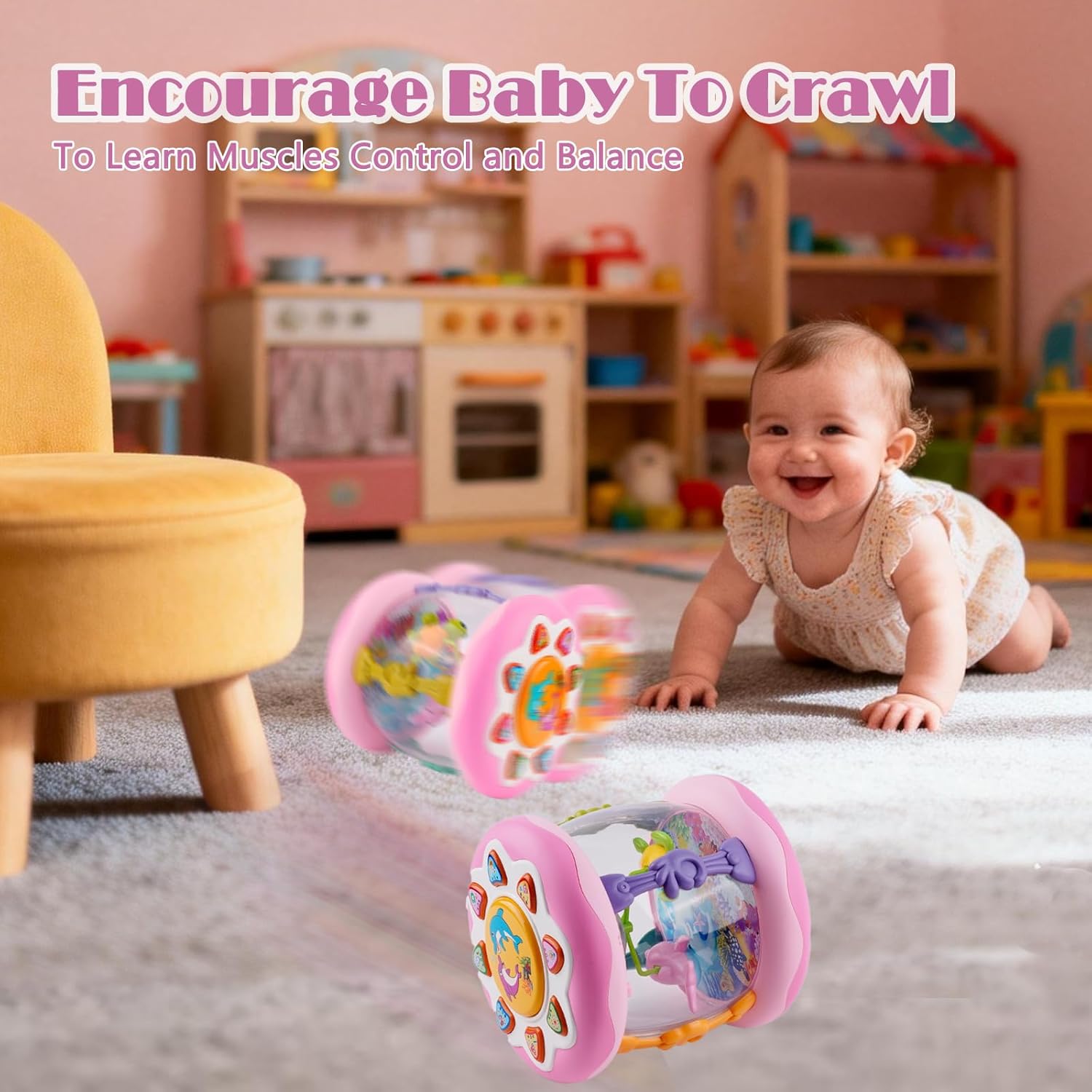 Baby Toys 0-6 Months, Newborn Aquarium Ocean Rotating Projector Music Light Up Toy, Tummy Time Infant Toys for 0-3 4 5 6 7 8 9 10 11 12 Months, Crawling Toys for 1 Year Old, Baby Birthday Shower Gifts