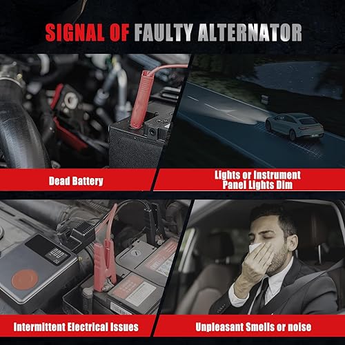 Miniatura 7 de Alternador compatible con Nissan para Pickup L4 2.4L 1995-1997, 60Amp/12Volt alternador de alto rendimiento reemplaza 1-2002-01HI AHI0016