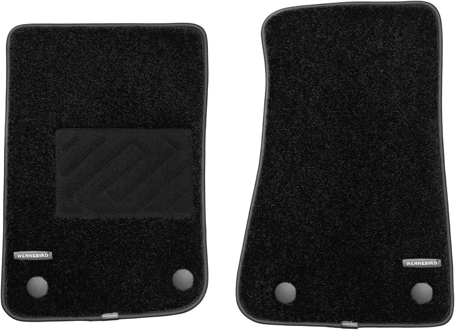 WENNEBIRD Superior Carpet Front Row Floor Mats for 2018-2026 Jeep Wrangler (JL) (Not for JK), 0.6-Inch Ultra-Thick, Noise-Reducing, All-Weather Waterproof Anti-Slip – 2-Pc Set