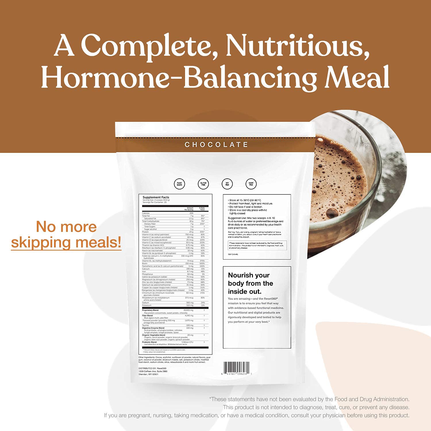 Reset360 Plant Based Protein Powered All In One Meal Replacement