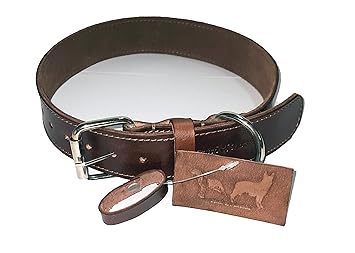 Patch & Marshall Pure Genuine Leather Pet Collar Neck Belt for Large, Medium Pet Dogs - Soft Touch (Brown) - Neck Size 18 to 23 inches Only | W- 1.5in