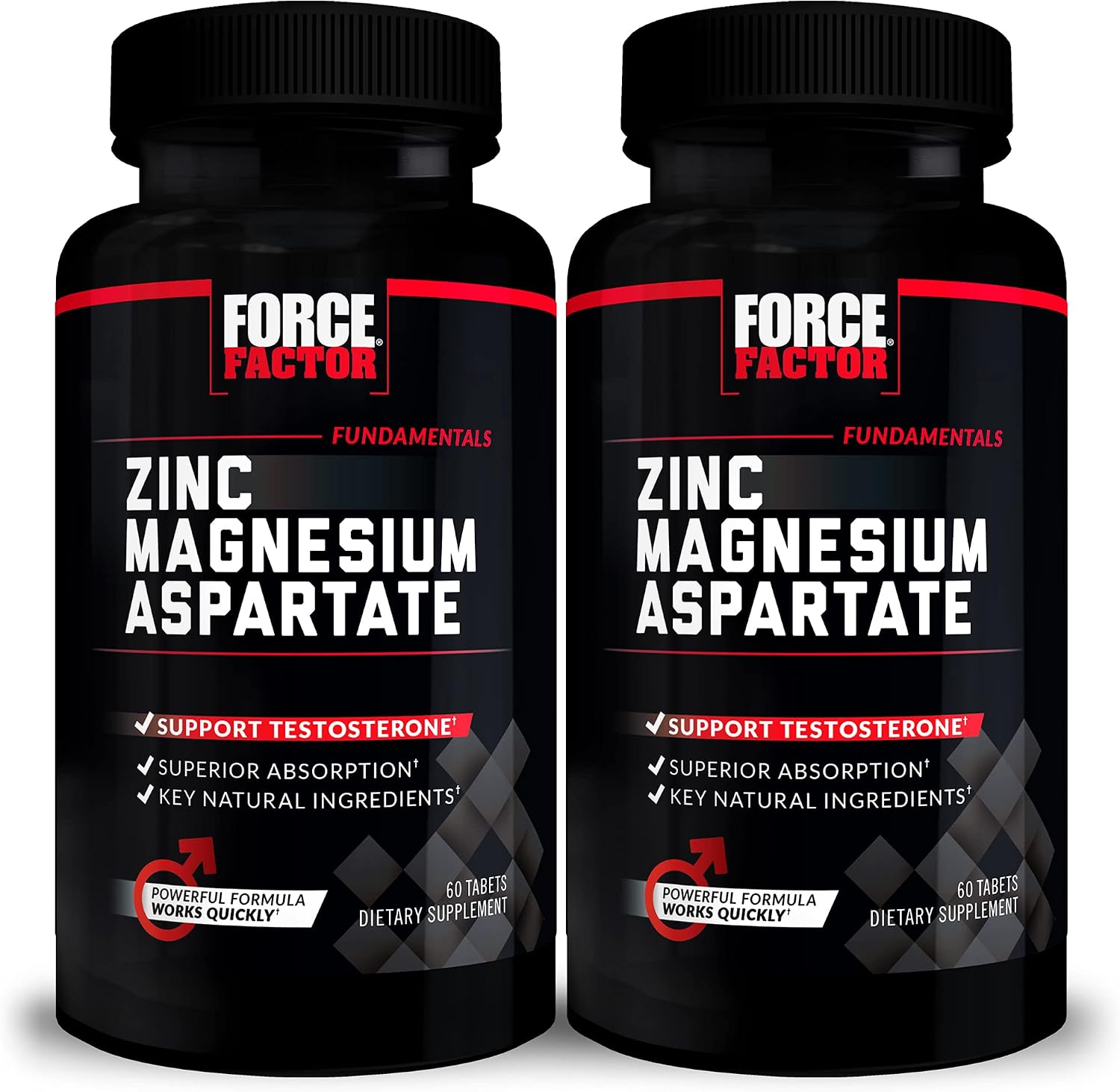 Force Factor Zinc Magnesium Aspartate 60ct 2-Pack