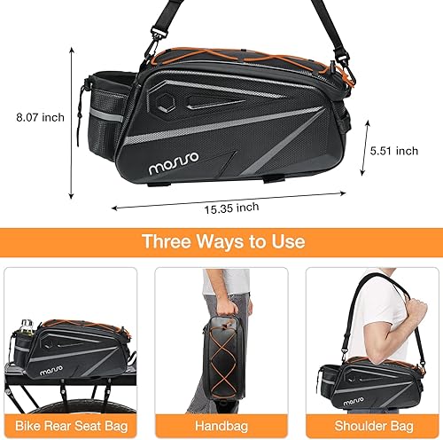 Miniatura 4 de MOSISO Bolsa para portabicicletas, bolsa impermeable para maletero de bicicleta, bolsa de maletero de bicicleta, bolsa de asiento trasero de EVA de