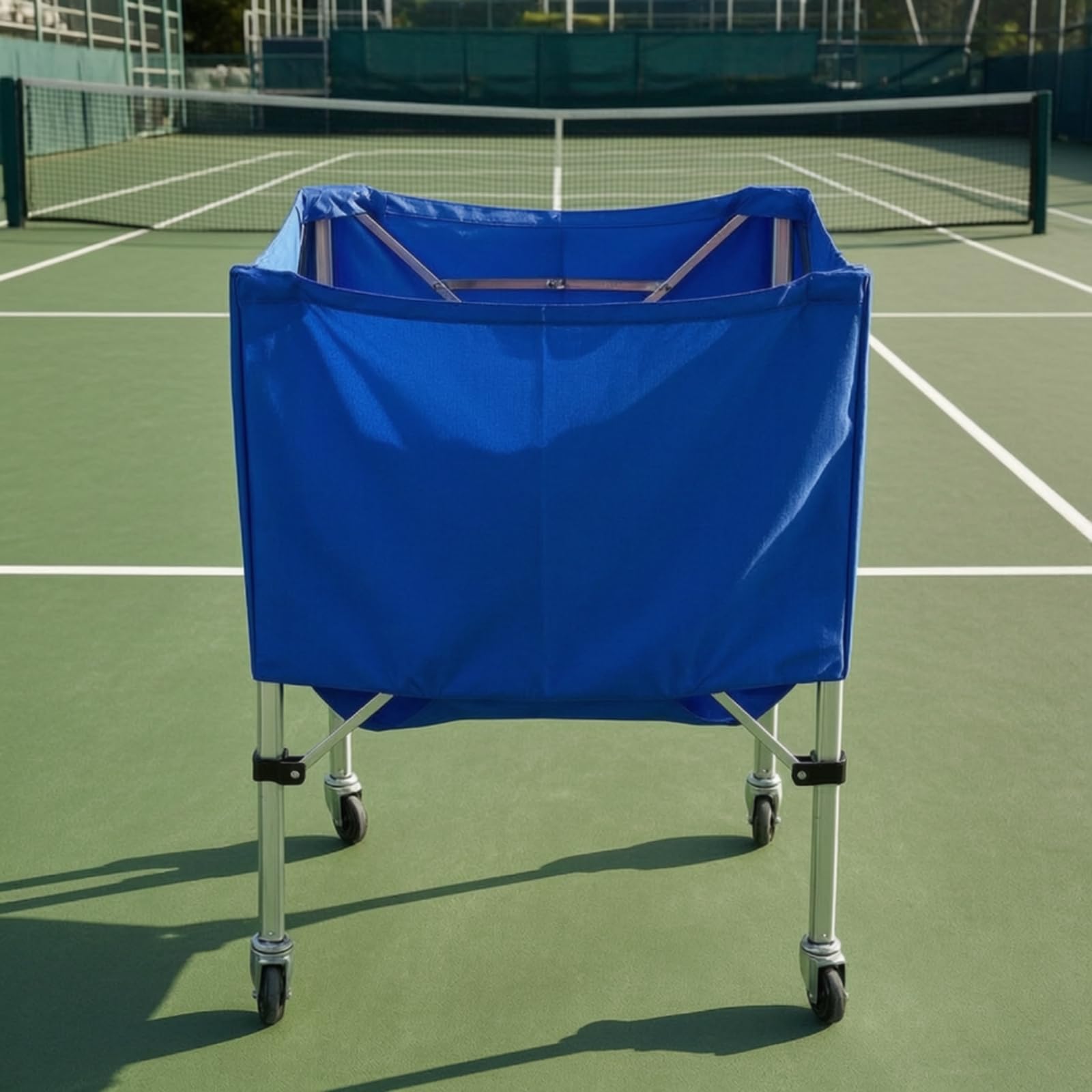 Carrello Porta Palline da Tennis Portatile Carrello Porta Palline da Tennis con Borsa Trasporto Resistente Raccoglipalle per Palestre, Giallo