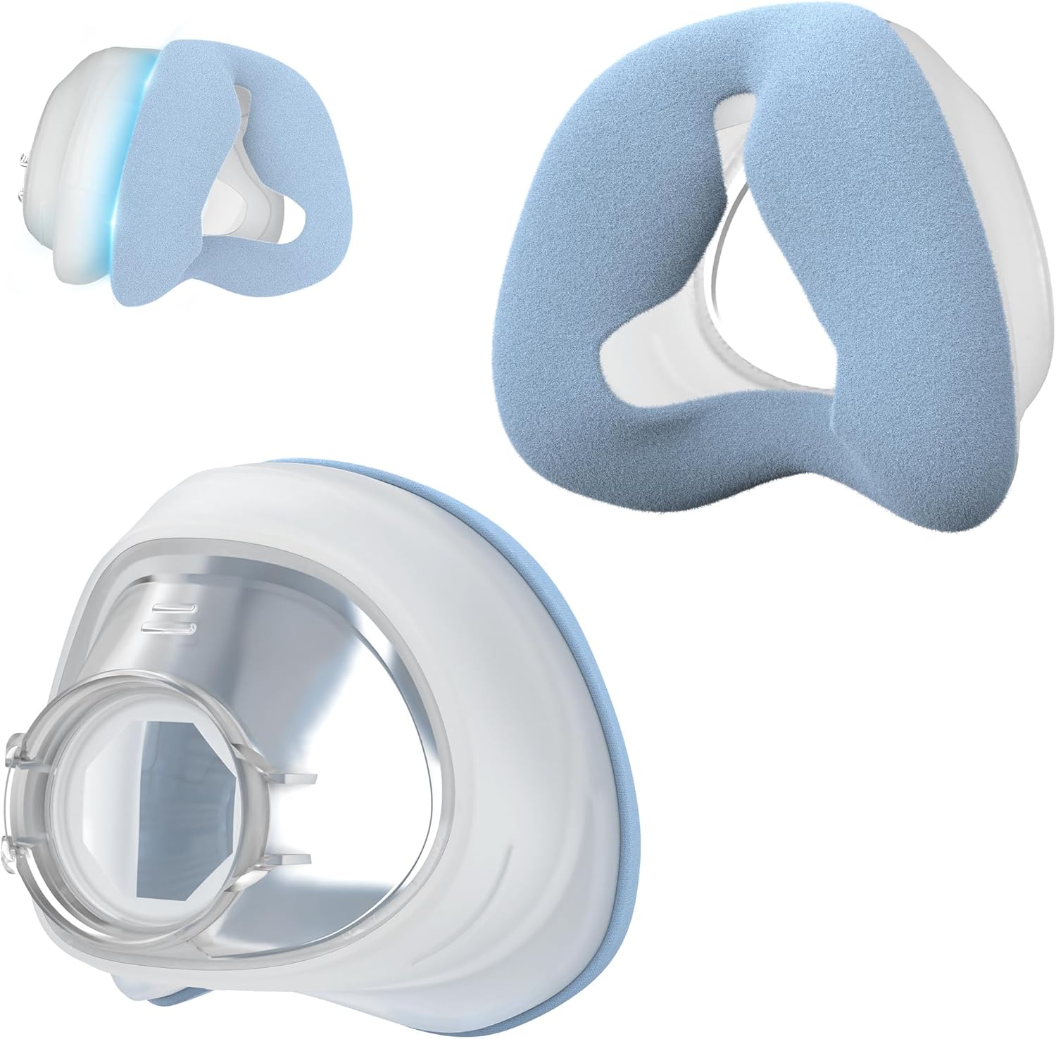 Upgraded Nasal Cushion for AirFit N20, Fabric Fused with Silicone Cushions for N20 Frame, Secure Fit & Easy to Clean CPAP Supplies by MEDICOLOR, 2PCS, Medium