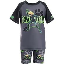 Micotaku Boys Miraculous Tales of Ladybug & Cat Noir Officially Licensed Swimwear Rash Guard Outfit Set