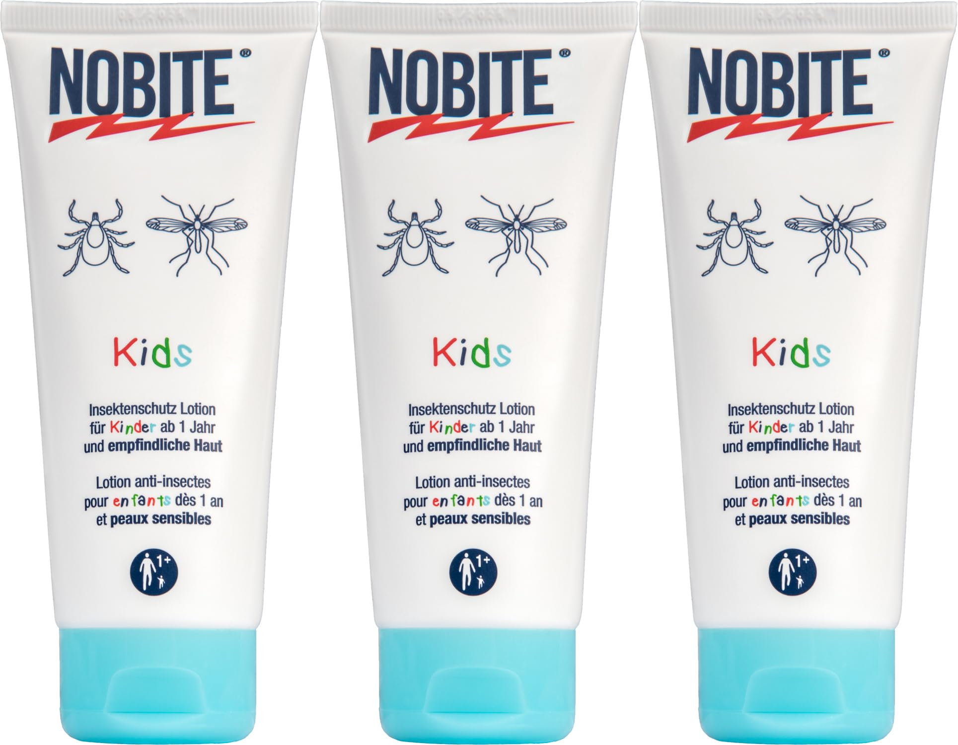 NOBITE Kids Insektenschutz Lotion 3x100ml mit Tasche – Mückenschutz Kinder
