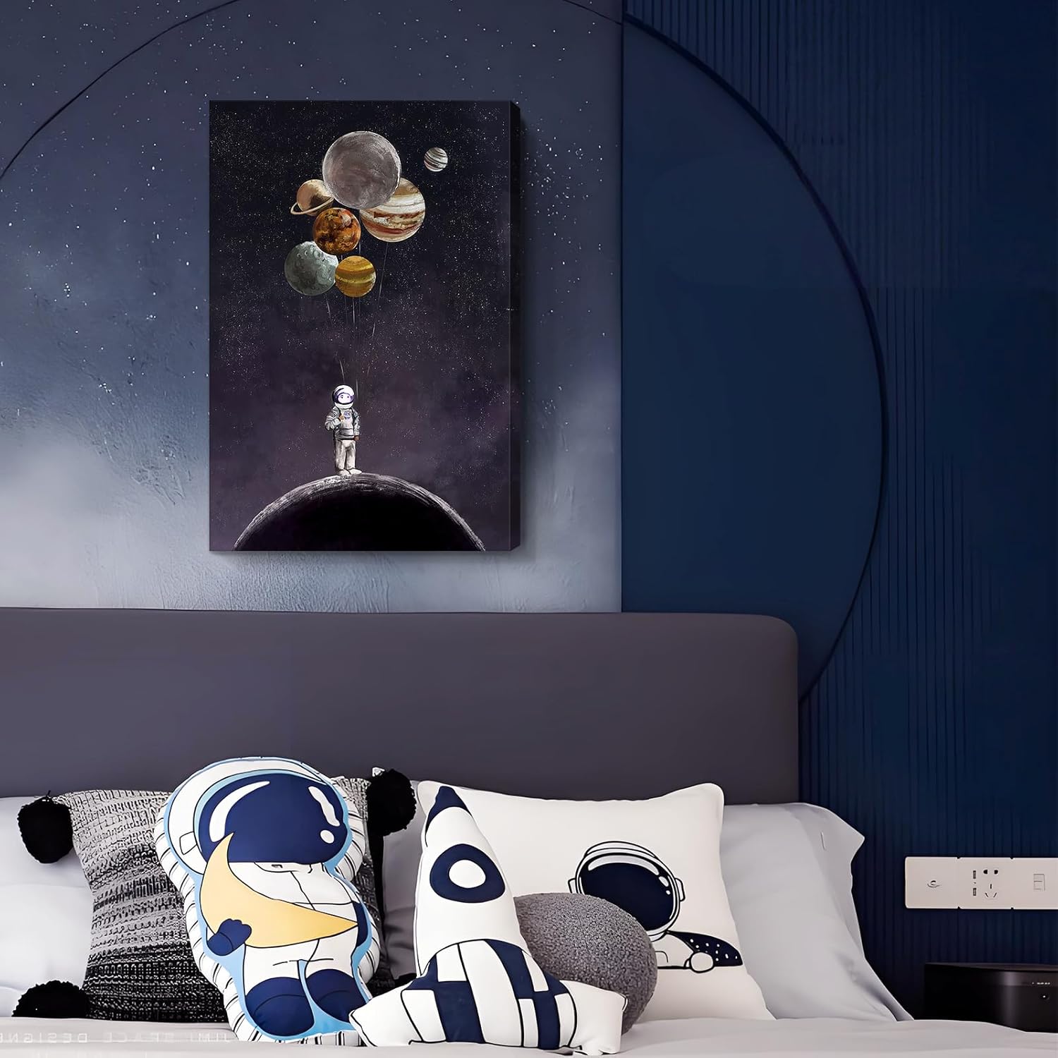 Inspirational Wall Art for Office Outer Space Theme Wall Decor for Men Women Bedroom Motivational Canvas Print Framed Artwork for Home Walls Bathroom Living Room Childrens Room 16X24inch