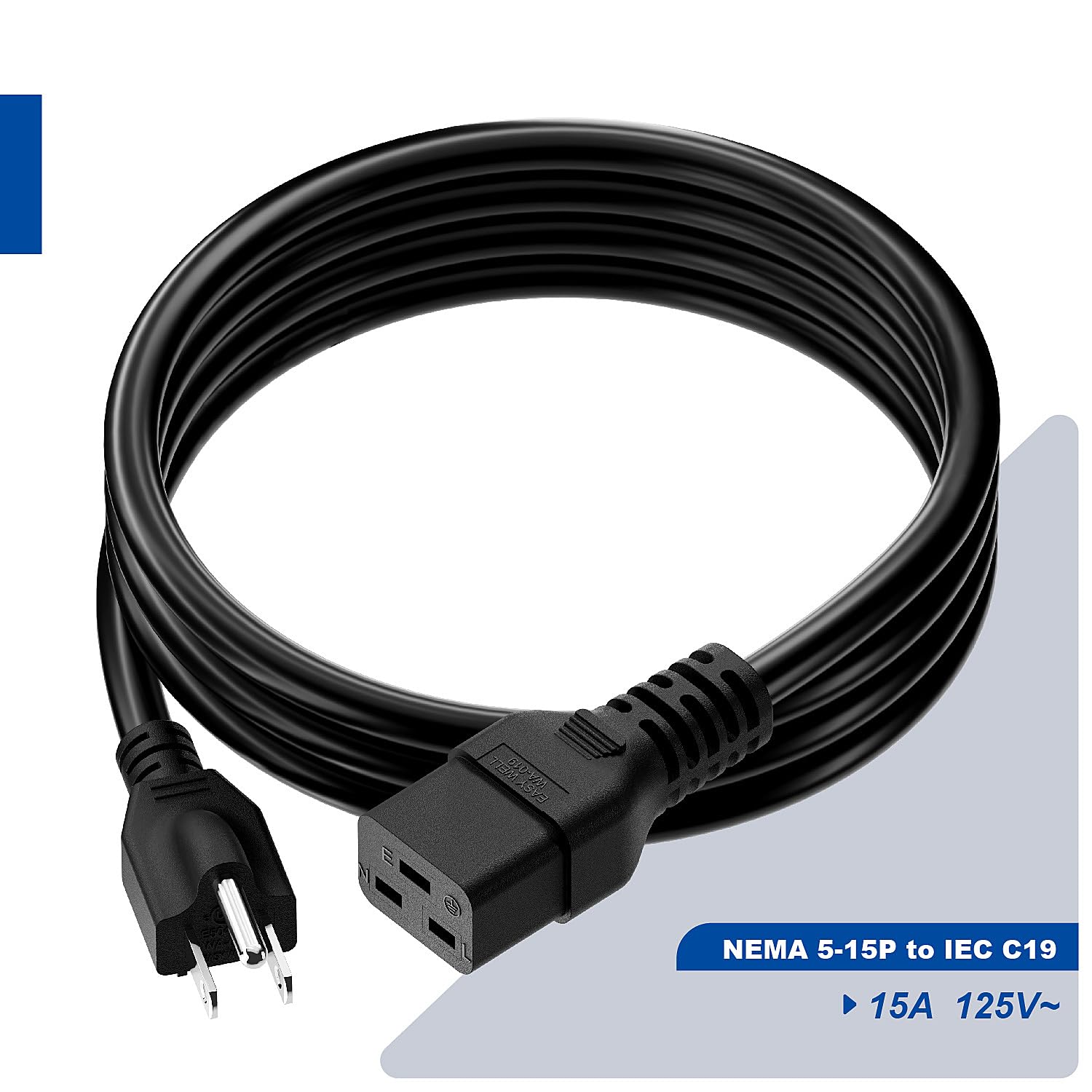 Amazon | 6フィート NEMA 5-15P - C19 UPS電源コード、SJT 14AWG 20A