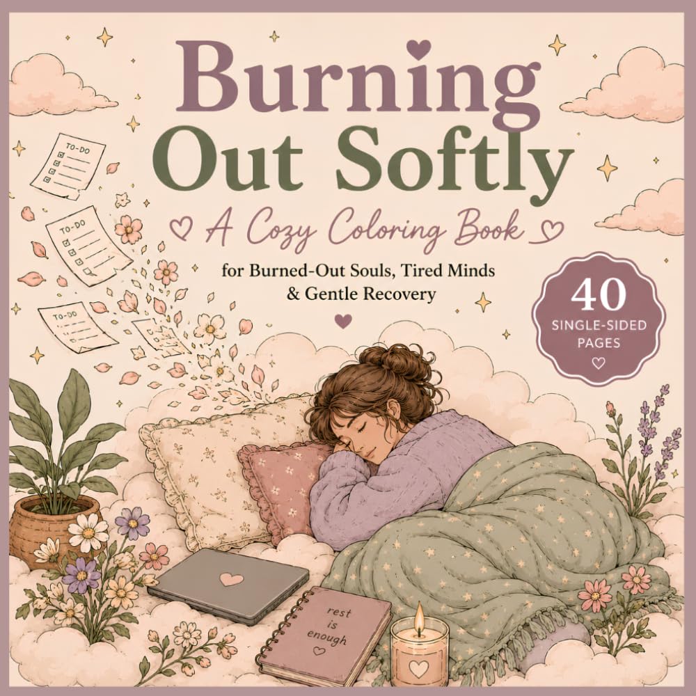 Burning Out Softly: A Cozy Coloring Book for Burned-Out Souls, Tired Minds & Gentle Recovery