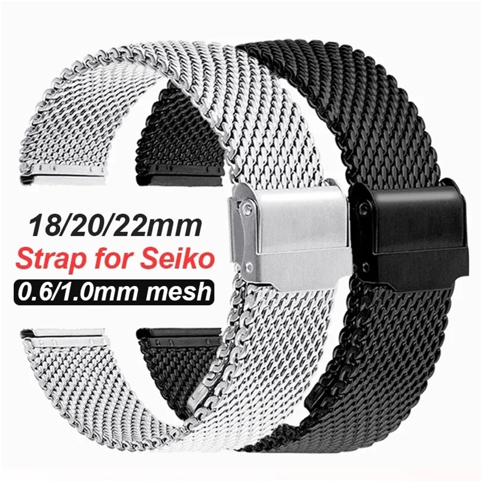 Bracelets milanais d'acier inoxydable de montre intelligente de bracelet de maille de 1.0mm 18mm 20mm 22mm 24mm