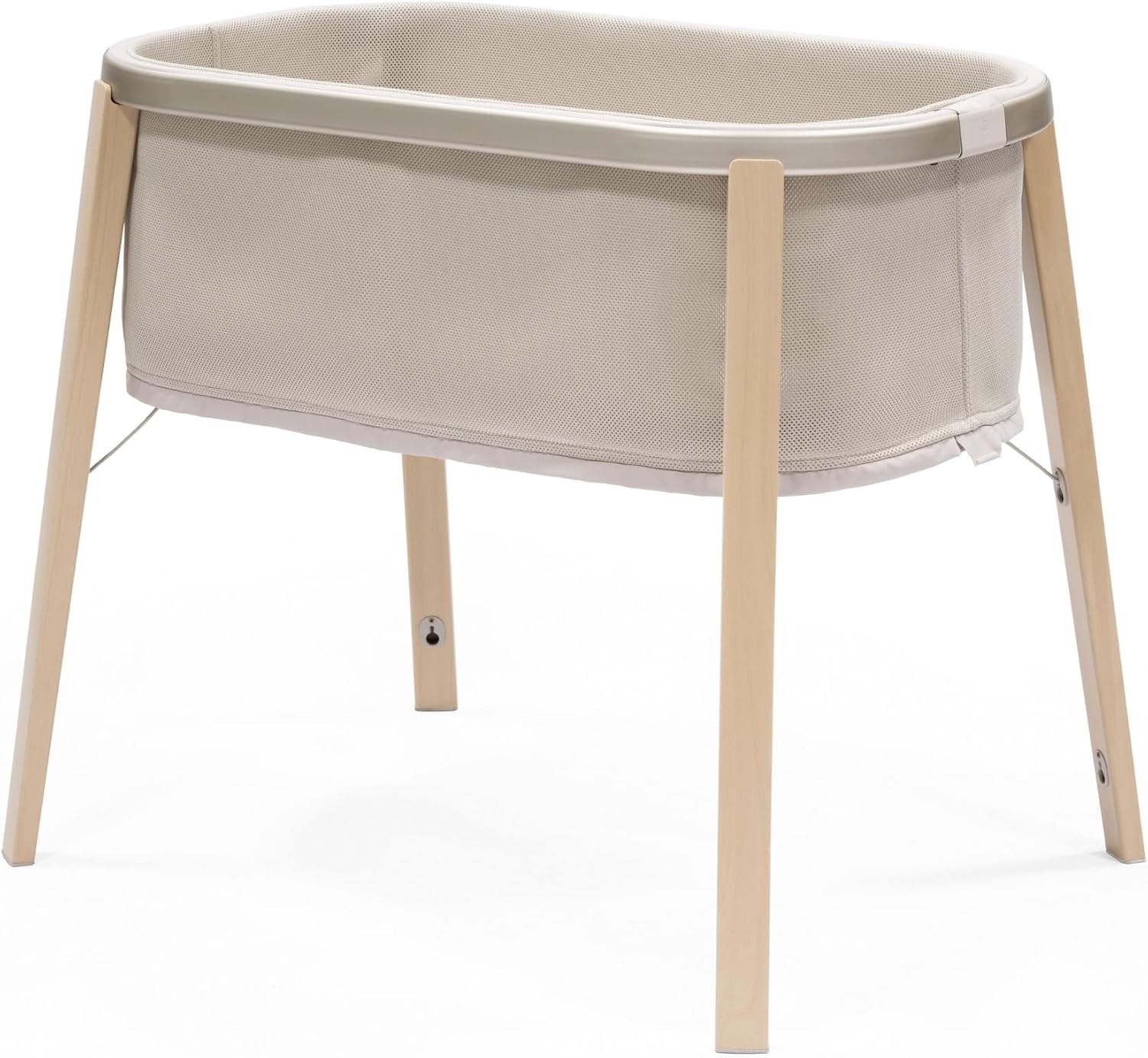 Stokke Snoozi, Sandy – Culla regolabile e traspirante per neonati, ideale per tenere il bambino sempre vicino e creare un ambiente sicuro e confortevole per il sonno.