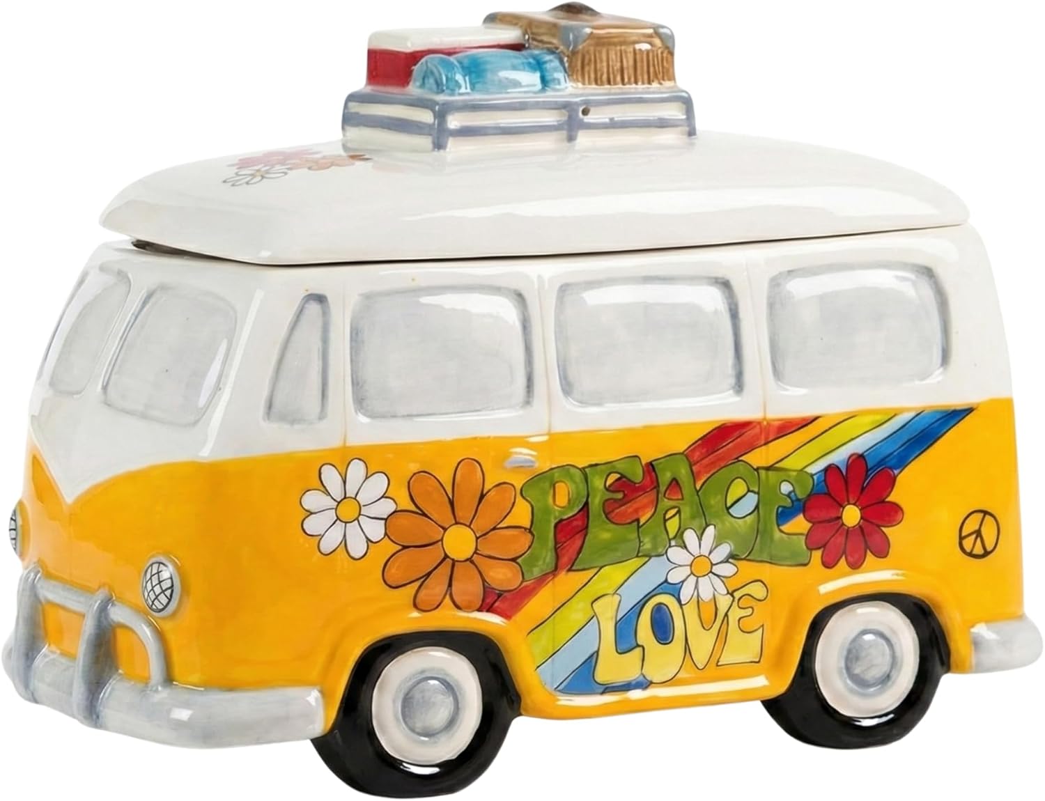 Blue Sky Clayworks Love Van Cookie Jar, 10.5"L x 6"W x 7"H