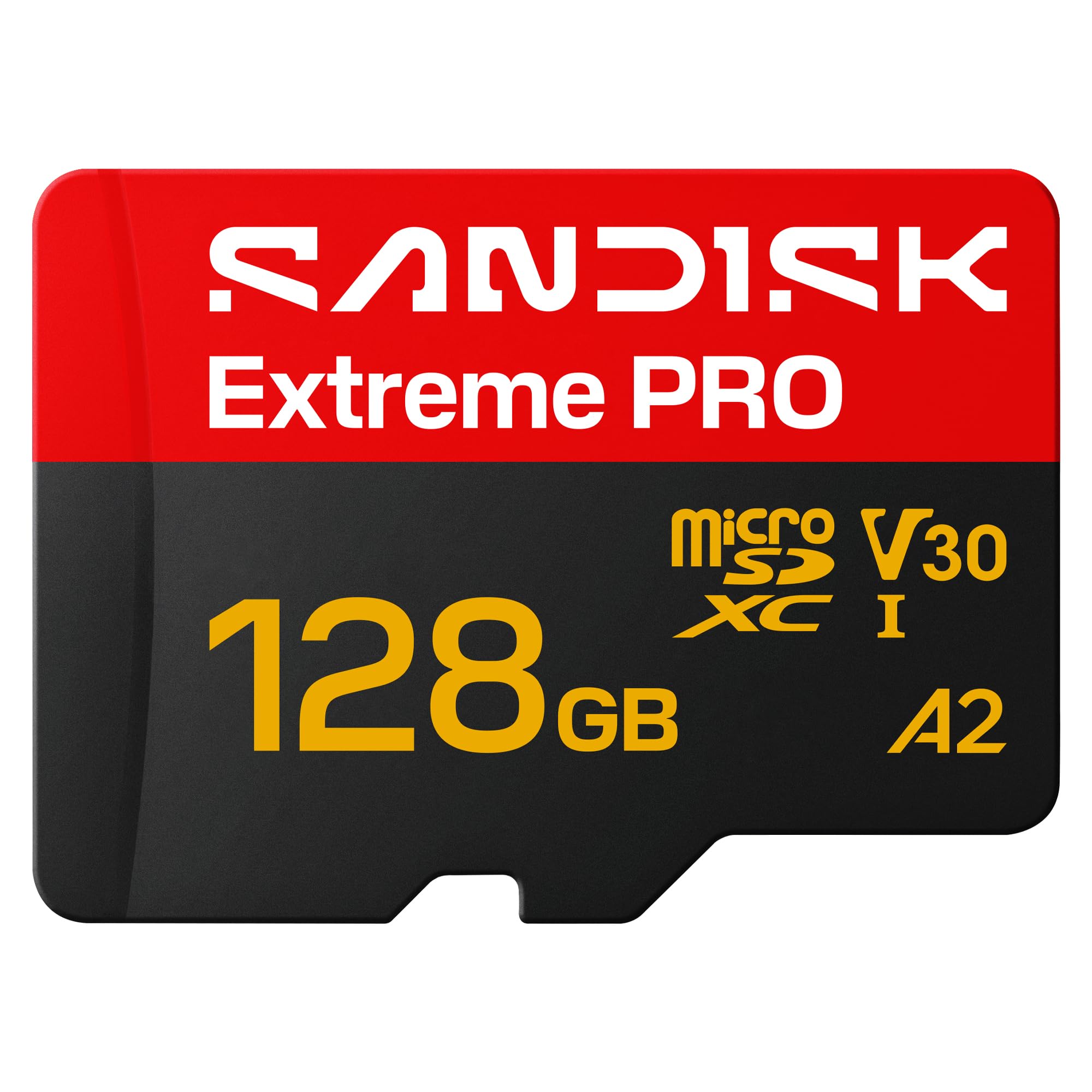 SANDISK Extreme Pro microSDHC Tarjeta UHS-I + SD Adapter, 128 GB (velocidades de Lectura de hasta 250 MB/s y velocidades de Escritura de hasta 120 MB/s, 5K, 3K, 4K UHD, C10, V30, U3, A2)