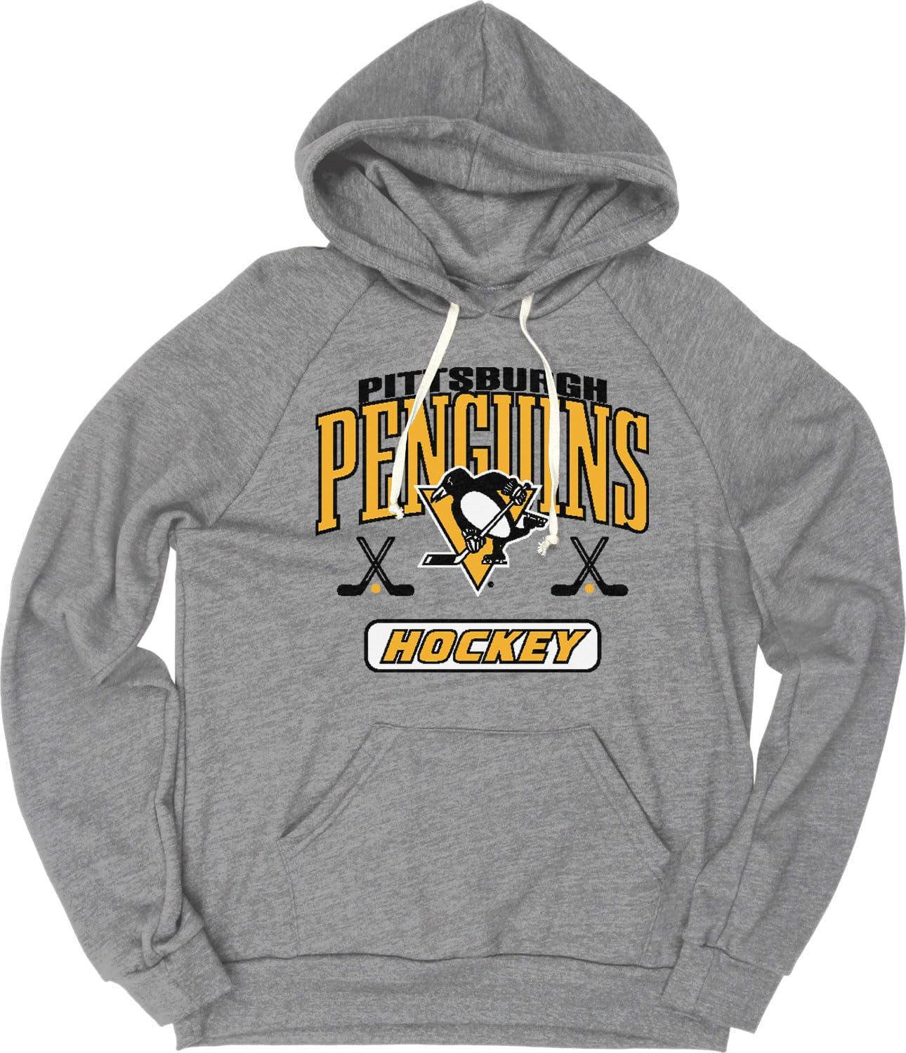 Blue 84 NHL Officially Licensed Tri-Blend Hooded Sweatshirt Hockey Heather Gray