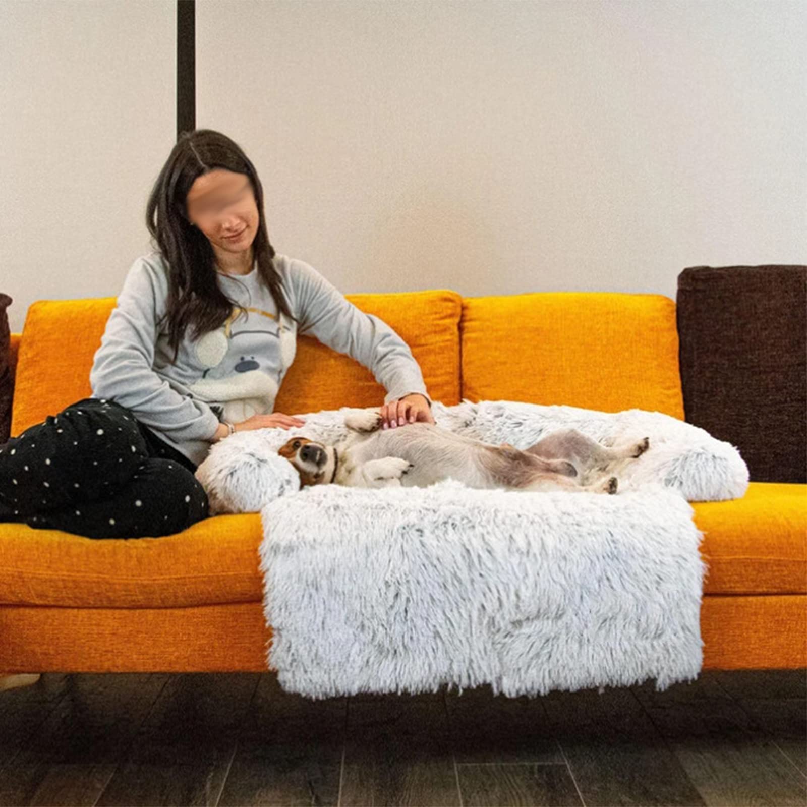 Hondenbed voor bank | meubelbeschermer met verhoogde rand | pluche