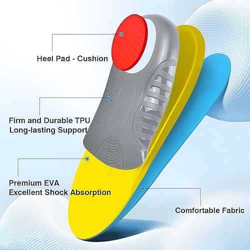 Miniatura 4 de Plantillas para fascitis plantar, soporte de arco, plantillas ortopédicas para pies planos, pronación del dolor de arco para botas de trabajo,