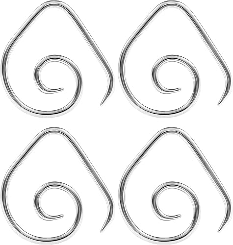 2 pares 316L de acero quirúrgico curvado expansor de perforación de joyería de estiramiento de oreja pendientes O-rings tapones lóbulo