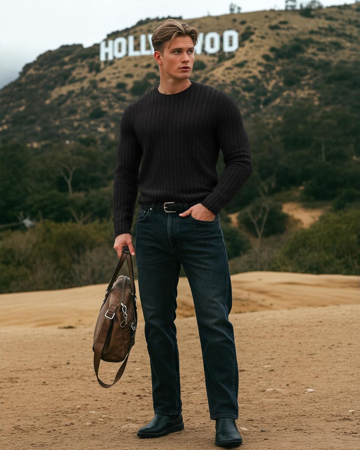 MANGOPOP Mens Long Sleeve Tee Shirts Casual Stretchy Thermal Round Crew Neck T-Shirt Ribbed Knit Fall Winter Tops 2025 - Image 6