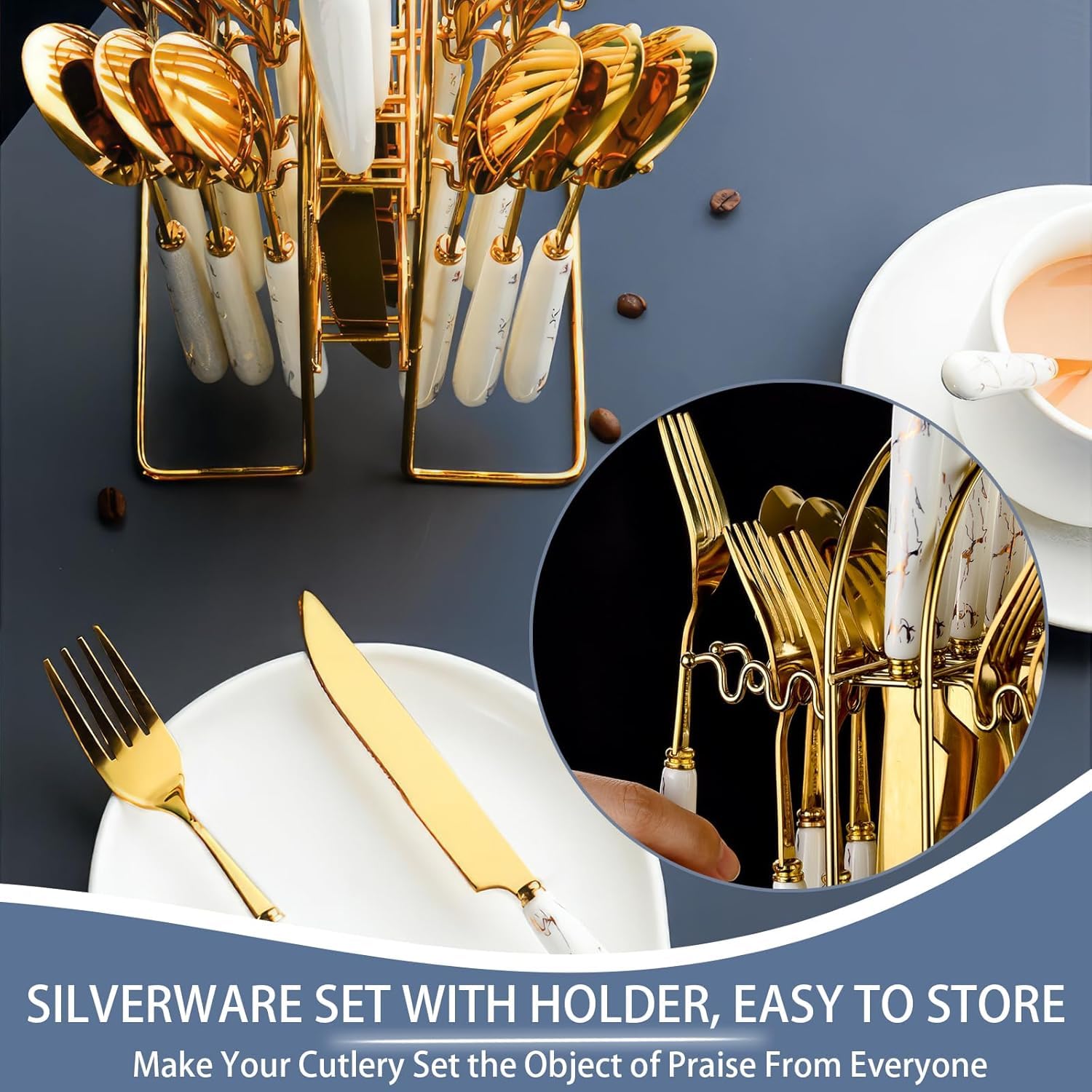 Artek Stainless Steel Cutlery Set - 24 Piece with Stand -4 Artek Stainless Steel Cutlery Set - 24 Piece with Stand -4