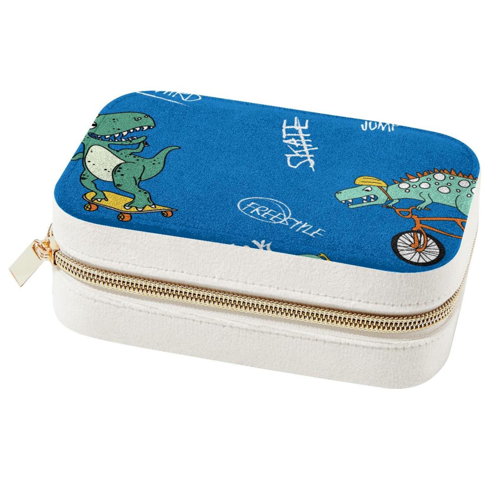 Boîte à bijoux de voyage dinosaure pour bagues et colliers - Rangement filles