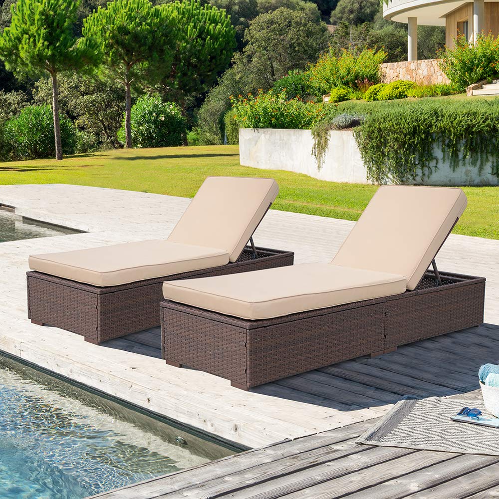 Buy Patiorama Outdoor Patio Chaise Lounge Chair, Elegant Reclining