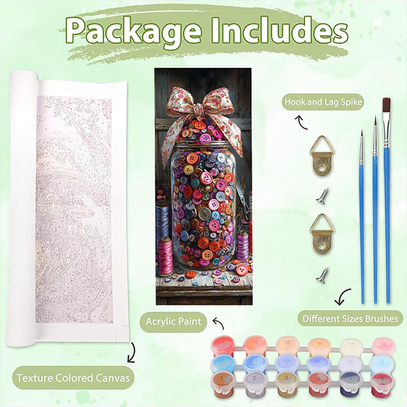 Malen Nach Zahlen 50x150cm Leinwand Farbe Malen Nach Zahlen Erwachsene mit Ohne Rahmen, DIY Kreativ Set für Erwachsene mit Pinseln und Acrylfarbe, Zimmer Deko Knopf Landschaft Geschenk, P0M-977