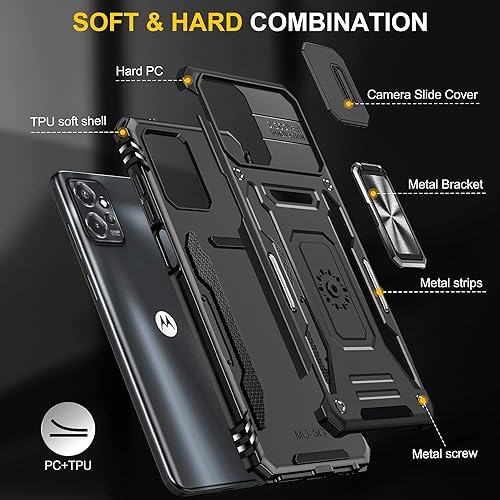 Miniatura 7 de Funda para Motorola Moto G 5G 2023, soporte de succión magnética giratoria de 360 grados, funda de protección para teléfono, adecuada para Moto G 5G