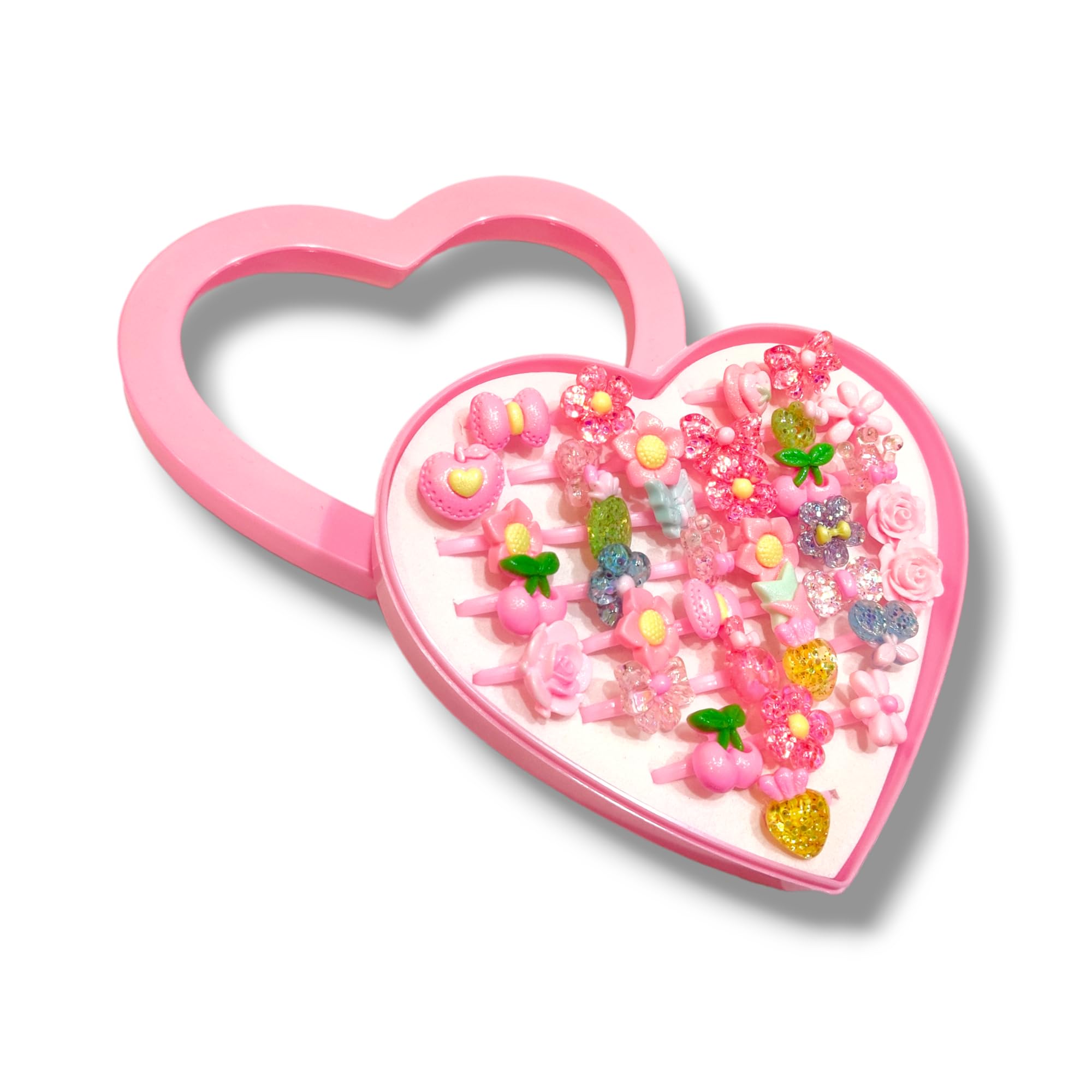 Kidorado - Plastic Rings for Kids to Play - Plastic Cartoon Pretend Play Toy Fancy 36 finger Ring Set for age 2-10 yrs Girls - Adjustable Ring Set for Girls Jewelry Rings (Heart Box) (B0CS7LGYWY) Amazon Price History, Amazon Price Tracker