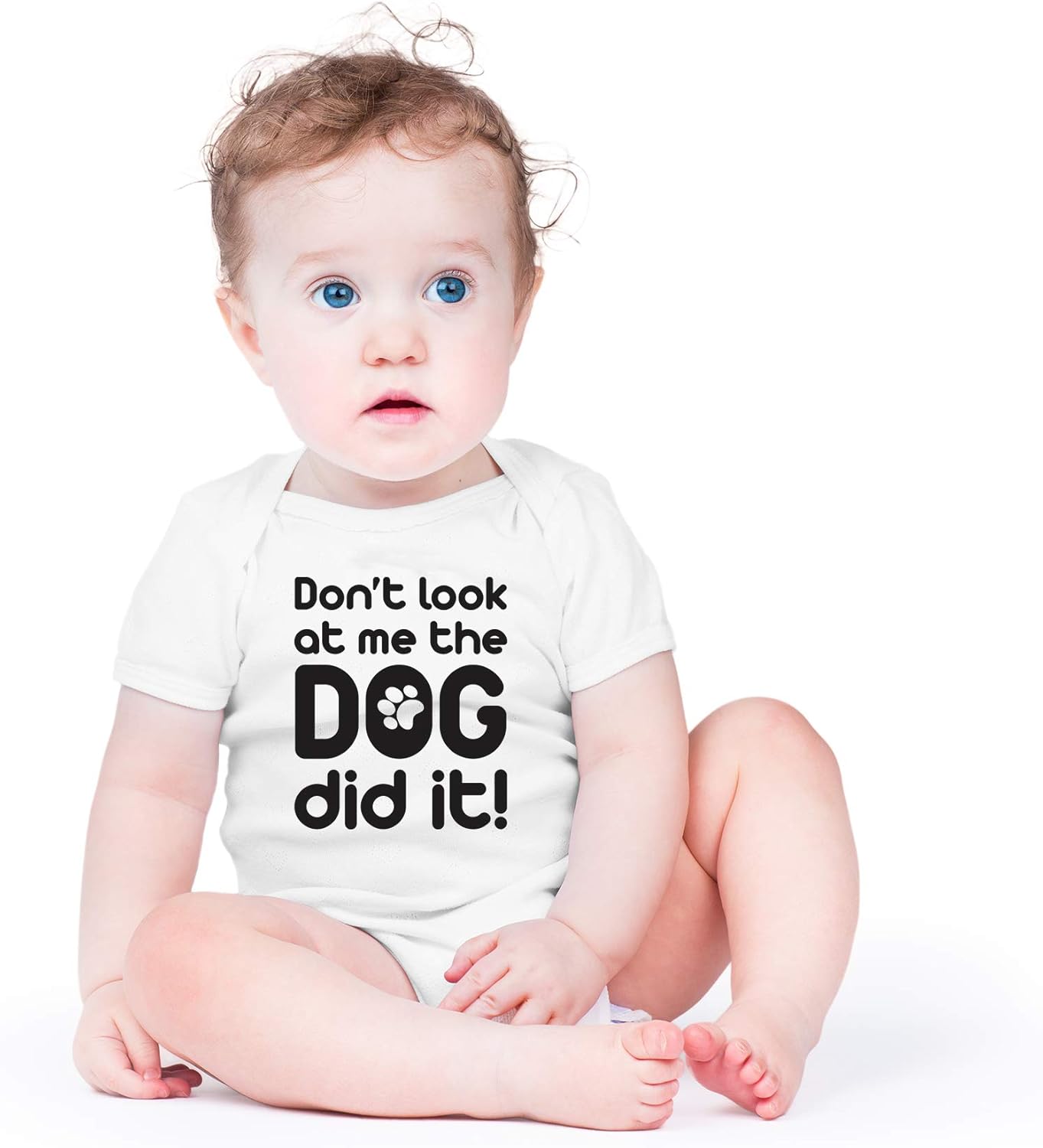AW Fashions Don't Look At Me, The Dog Did It! Baby Bodysuit Funny Newborn Outfit for Boys or Girls Romper - Image 2