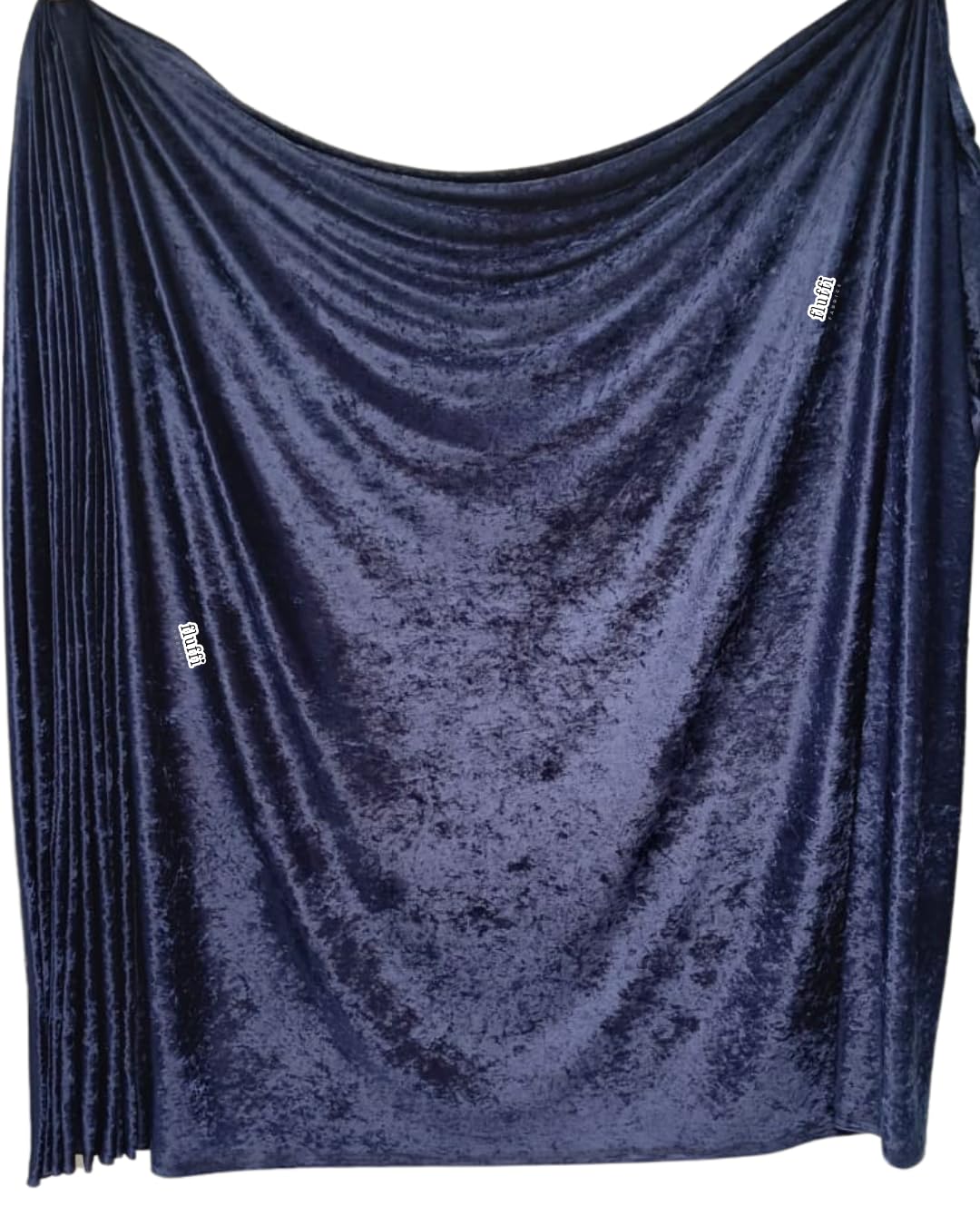 Tia Knight Inspired Fabrics Navy Crushed Velvet Stretch Material | Soft Furnishing, Craft Velour & Dressmaking Fabric | Same Day Dispatch | Sold By The Metre | By Tia Knight Q156 (Navy)